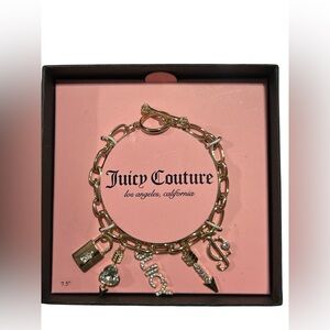 Juicy Couture Gold Charm Bracelet with Sparkling Accents